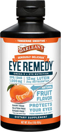 Barlean's Eye Remedy Supplement Tangerine Flavored Fish Oil Liquid with Lutein Astaxanthin and Zeaxanthin1000mg Omega 3 EPA DHA Eye Care Supplements 16 oz
