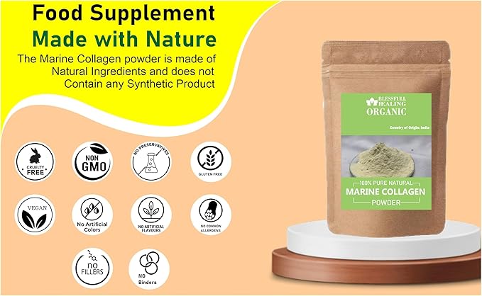 Organic Marine Collagen Powder 100% Pure Natural 300 Gram / 10.58 oz