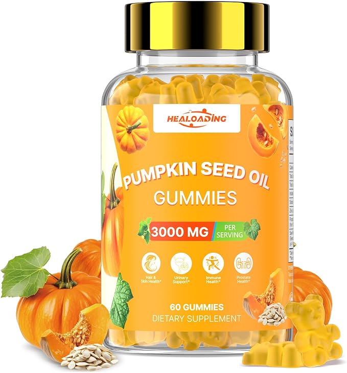 Pumpkin Seed Oil with Saw Palmetto: Pumpkin Seed Oil Gummies Extract Sugar-Free 3000mg Per Serving for Hair Growth Urinary Bladder &amp Prostate Health Non-GMO