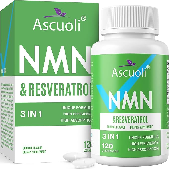 Sublingual NMN 500mg + Trans-Resveratrol 400mg 3-in-1 Advanced Formula 99% Pure NMN Resveratrol Supplement for Boost* NAD Cell Immune Energy &amp Muscle Anti-Aging 120 Lozenges 120-Day Supply