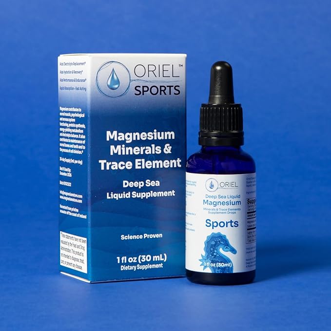 Oriel Liquid Magnesium Drops for Sports Rapid Absorption Free Ion Magnesium Minerals and 78 Trace Elements Supports Normal Electrolyte Balance Performance Endurance Recovery 30ml 30-Day Supply