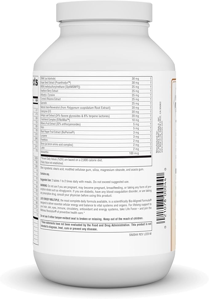 Source Naturals Life Force Multiple No Iron Enegry Activator* - 180 Tablets