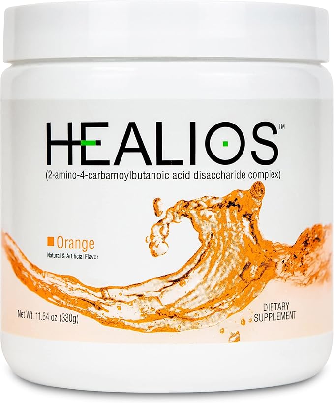 Healios Orange Flavor Oral Health and Dietary Supplement Powder Form Naturally Sourced L-Glutamine Trehalose L-Arginine 11.64 Ounces
