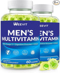 Mens Multivitamins Gummies Omega 3 CoQ10 Turmeric Lycopene Digestive Enzymes Daily Mens Vitamins A C D E B6 B12 Methylated Multivitamin for Men - Energy Immunity Sugar Free Vegan