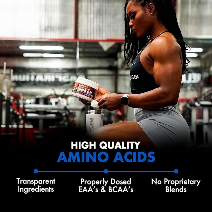 Evogen Amino K.E.M. - EAA &amp BCAA Powder Pump Volumizer | BCAAs Amino Acids Supplement for Blood Flow Muscle Growth &amp Hydration | Natural Sweetened Raspberry Lemonade | 30 Servings