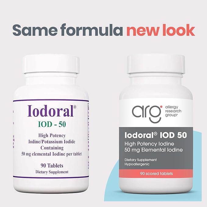 Optimox Iodoral 50 mg - Iodine &amp Potassium Iodide Supplement for Thyroid &amp Immune System Support- Non-GMO &amp Gluten-Free - 90 Servings - 90 Count