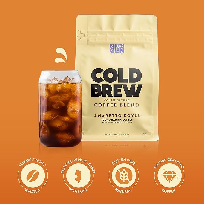 Birch Glen Roasters Cold Brew Coffee | Flavored Coarse Ground Coffee | Artisanal Roasting | 100% Arabica |1 LB | Pumpkin