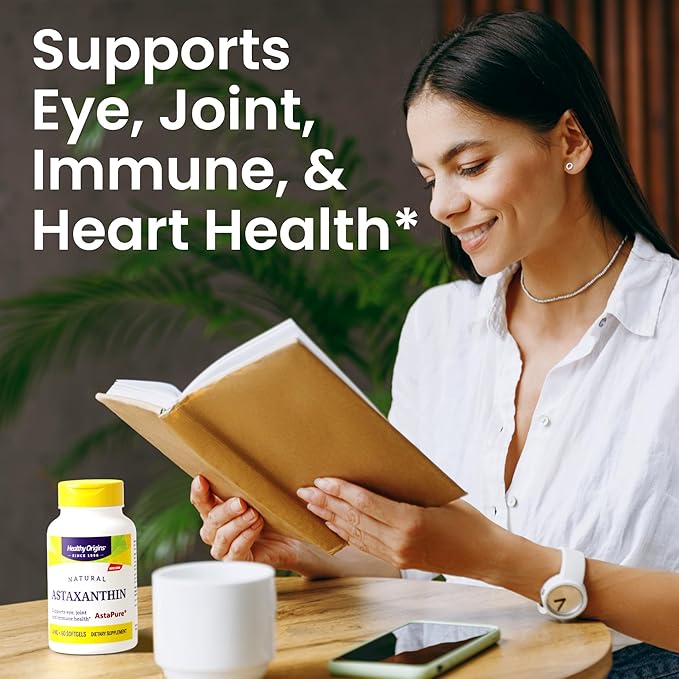 Healthy Origins Astaxanthin 4 mg 150 Softgels - AstaPure Clinically Studied Algae - Supports Joint &amp Immune Health Healthy Skin Antioxidant for Cellular Protection &amp Eye Support