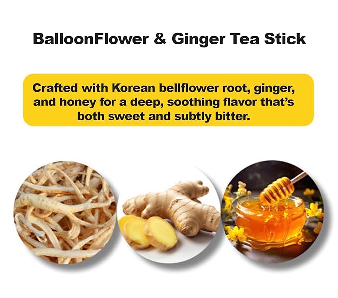 SONGWON Doraji (Balloon Flower Root) Ginger Tea Sticks Instant Herbal Tea Powder_100 Sticks (14g Each / 49.38oz)