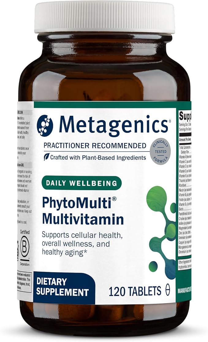 Metagenics PhytoMulti Without Iron - Daily Multivitamin for Men &amp Women* - with 20+ Vitamins Minerals &amp Phytonutrients for Antioxidant &amp Immune Support* - Non‑GMO Gluten‑Free - 120 Table