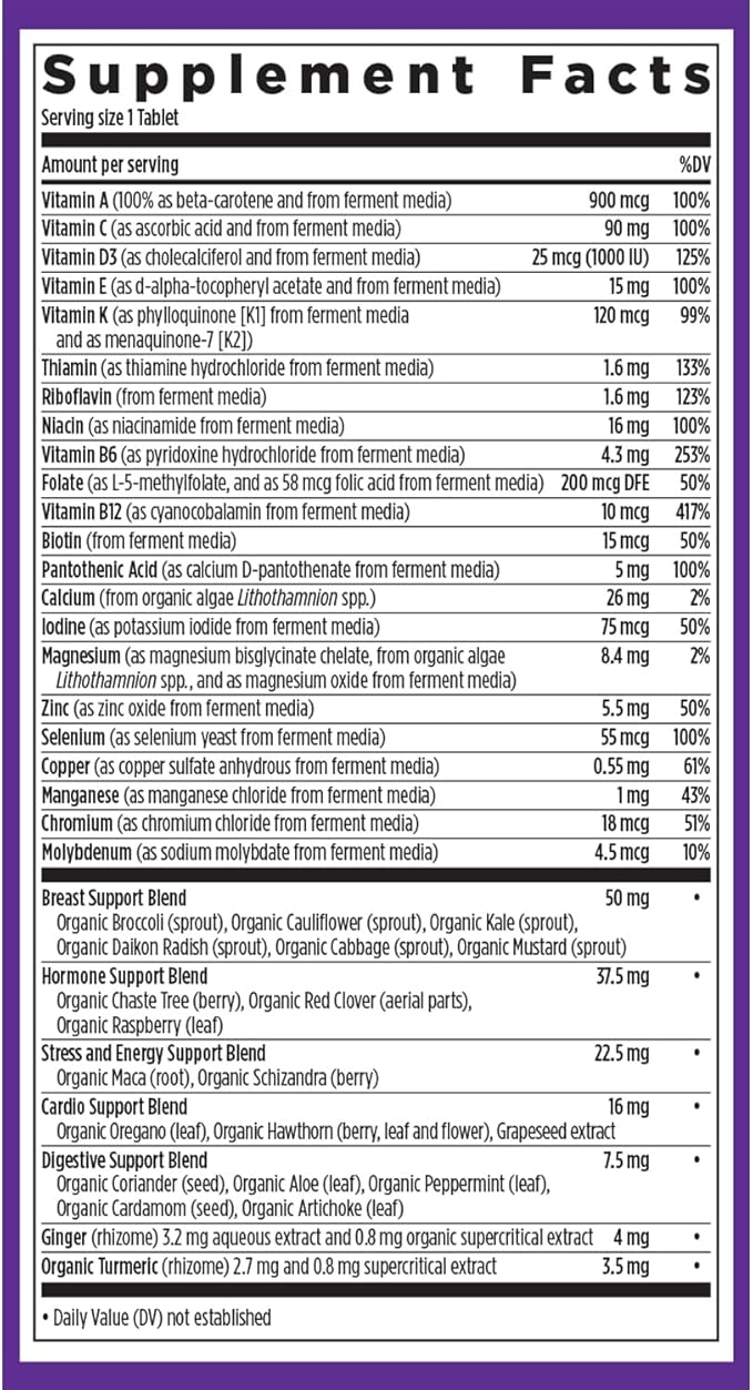 New Chapter Women’s Multivitamin 40+ Extra B6 &amp B12 Biotin for Hair Growth D3 VIT C Zinc for Immune &amp Stress Support Gentle on an Empty Stomach Non-GMO Gluten-Free 96 Tablets (Pack o