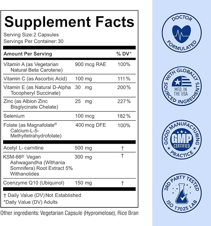 Premom Male Sperm Fortify Capsules - Male Fertility Supplements for Men Personal Fertility Lubricant for Conception 4oz Bundle – Fertility Support for Women and Men