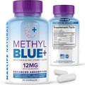 MaxLife Naturals Pure Methylene Blue Capsules Ultimate Methylene Blue Pharmaceutical USP - Grade 12mg 60 Capsules with Vitamin C Ester &amp NAC Glycine Supports Cellular &amp Cognitive Function Mad