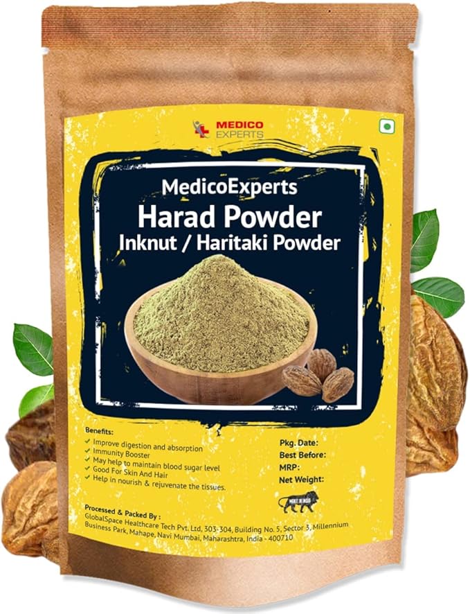 Haritaki Powder Organic - 200 GMS | 100% Pure Harde Powder | Kadukkai Powder | Harad Powder | Inknut Powder for Dark Circles Face Skin &amp Healthy Digestion