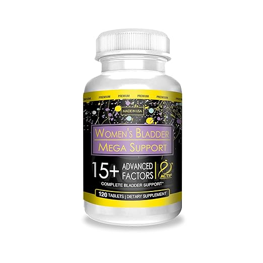 Actif Women's Bladder Mega Support with 15+ Factors Non-GMO for Bladder Control and Complete Bladder Support Made in USA 120 Count