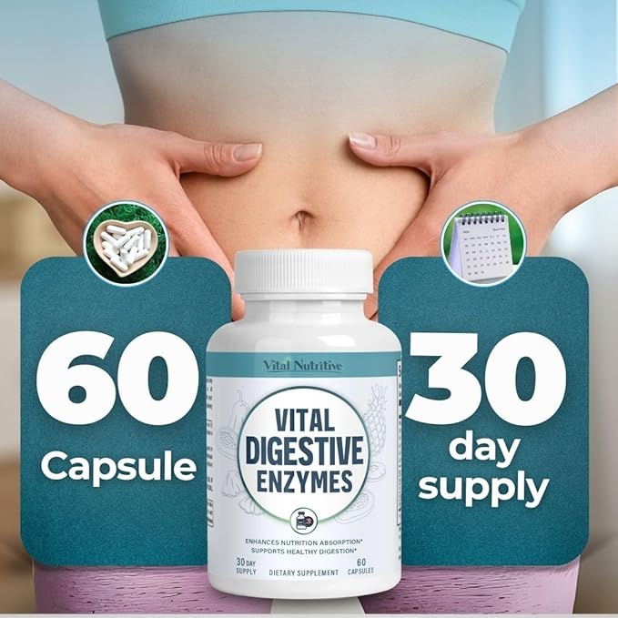 Vital Digestive Enzymes with Makzyme-Pro™ – Advanced Probiotic Complex for Digestive Support Gut Health Nutrient Absorption &amp Energy