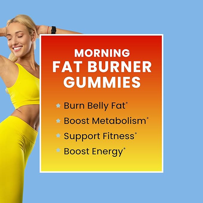 Fat Burner Gummies and Night Time Fat Burner | 24/7 Weight Loss Support with Green Tea &amp Raspberry Ketones | Appetite Suppressant Metabolism Booster and Belly Fat Reducer | 1 Month Supply