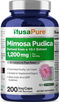 NusaPure Mimosa Pudica Capsules 1200 mg 200 Veg Capsules (Non-GMO Vegan)