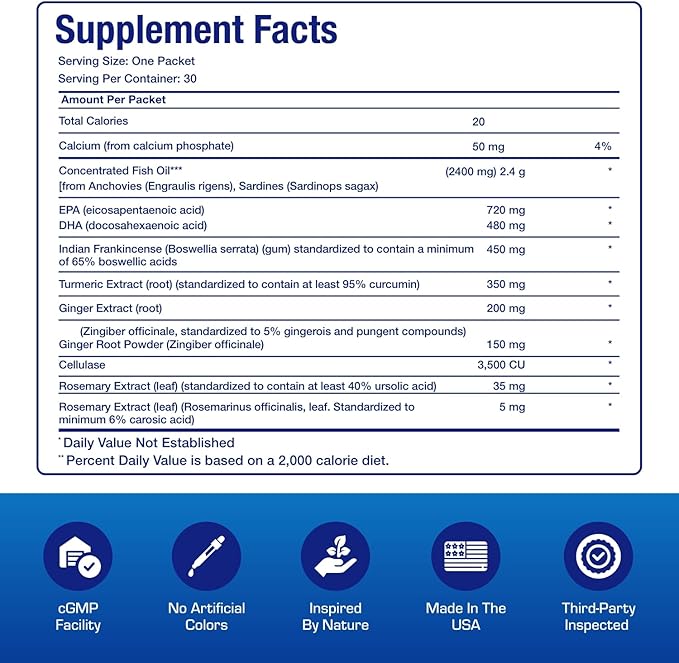 DeFlame Tendon and Ligament Supplements - Clinically Formulated Joint Support Supplement Vitamin Packs for Women and Men for Enhanced Mobility and Comfort Support - Made in the USA - 1 Month Supply