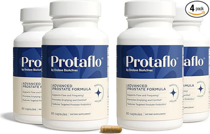Prostate Supplements for Men 4 Pack - Supports Urinary Flow &amp Bladder Control | Probiotics + Black Walnut Nettle Turmeric Lycopene Pumpkin Seed Vitamin D3 &amp K2 Zinc + Selenium 60 Caps