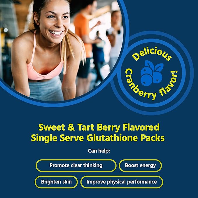 Core Med Science Liposomal Glutathione Supplement Sweet &amp Tart Berry - Glutathione Drink Mix for Detox Support - Antioxidant Supplement for Energy Brain Health Skin &amp Liver Health - 30 Pack