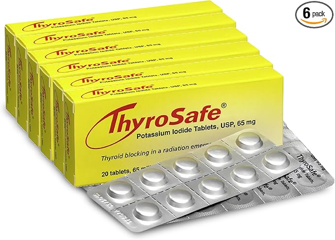 65mg Potassium Iodide Tablets (120 Pack) - Protects Your Thyroid from Nuclear Radiation Exposure