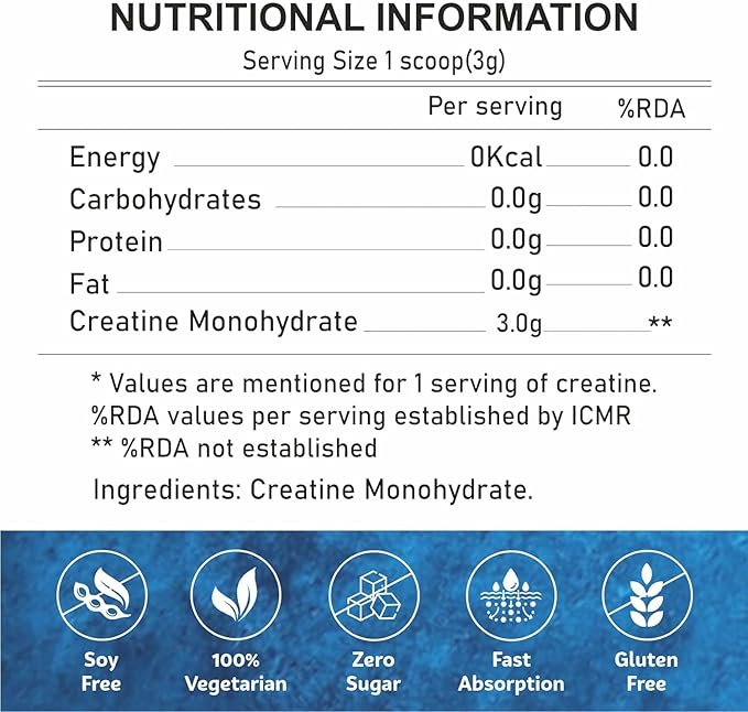 Generic Creatine Monohydrate (100gm Unflavored) Muscle Repair &amp Recovery 33 Servings of Creatine
