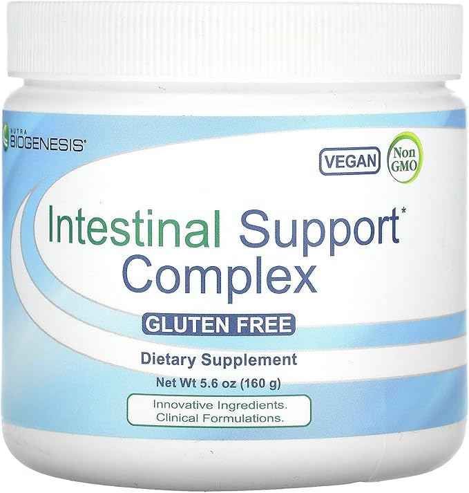 Nutra Biogenesis Intestinal Support Complex - Gut Health Powder GI Intestinal Supplement for Women &amp Men L-Glutamine Slippery Elm Marshmallow &amp Licorice - 5.6 oz (20 Servings)