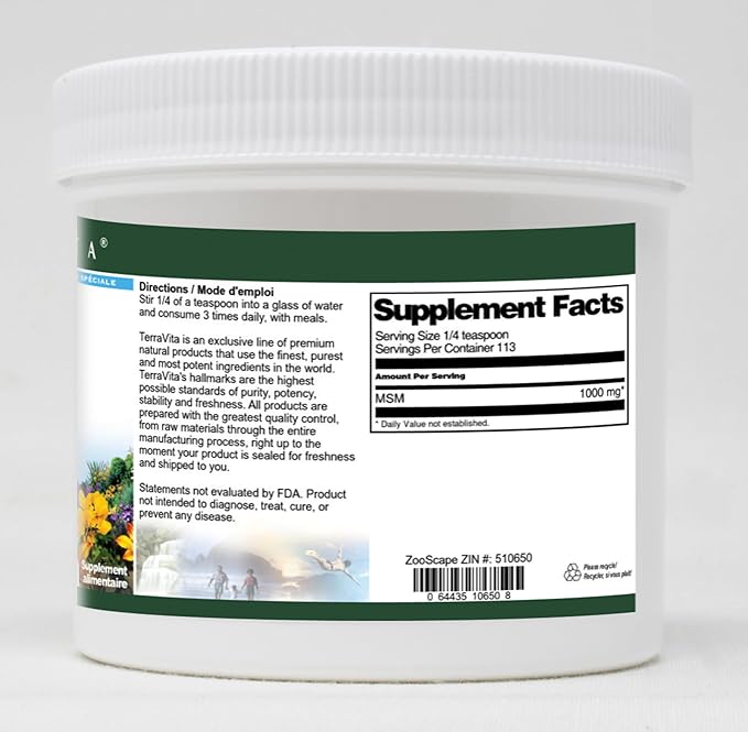 Terravita MSM Powder (4 oz ZIN: 510650) - 3 Pack