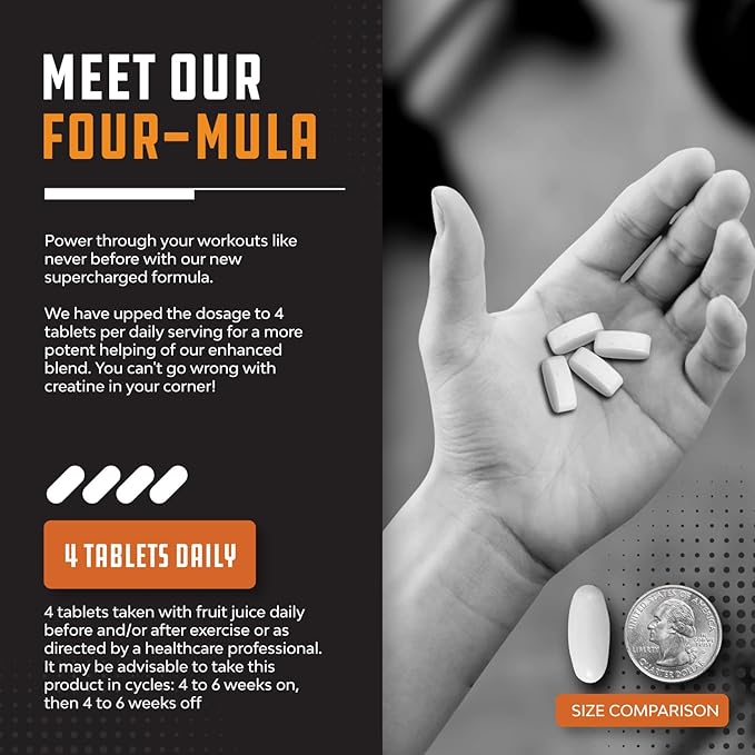 Bundle of Tri Phase Creatine Pills 5g and Extra Strength Test Booster for Men - Muscle Mass Gainer and Muscle Recovery Creatine HCL Pyruvate - Natural Energy Supplement with Horny Goat Weed