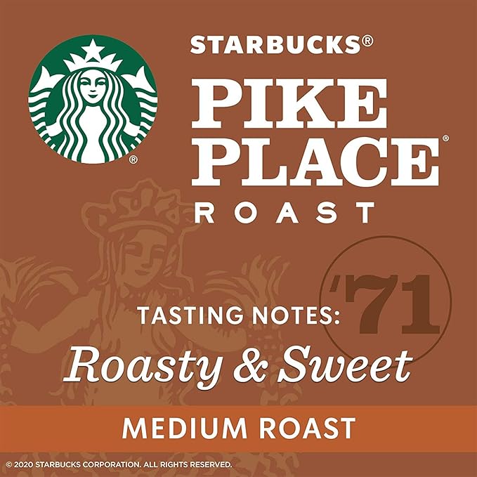 Starbucks Pike Place Roast Coffee Medium Roast Whole Bean Coffee 16 OZ (Pack of 2)