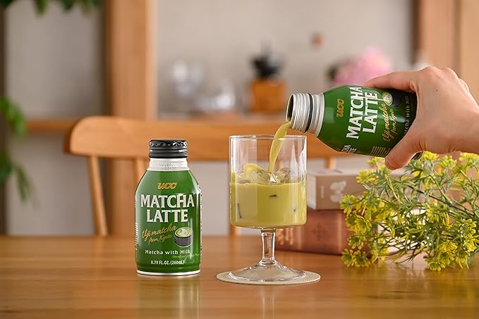 UCC Ready to Drink Matcha Latte 8.79 FL OZ (Pack of 24) Delicious Premium Green Tea Leaves and Rich Milk Convenient Bottled Drinks For On-the-Go Imported from Japan