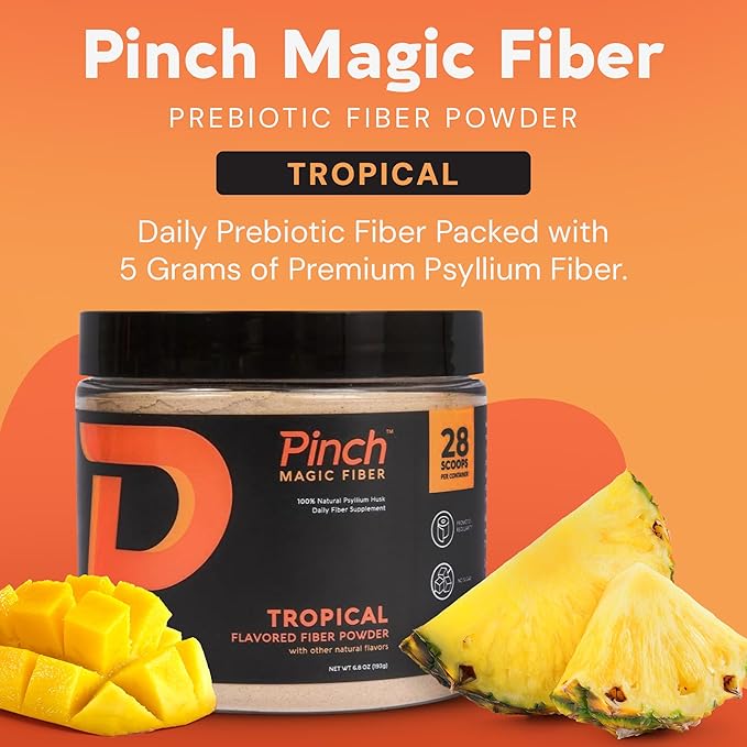 Pinch Magic Fiber &amp Shaker Combo | Prebiotic Fiber Supplement for Digestive Health Keto Vegan Sugar-Free | Includes BPA-Free Shaker for Smooth Mixing &amp Travel | USA-Made | 28-Day Supply | 2