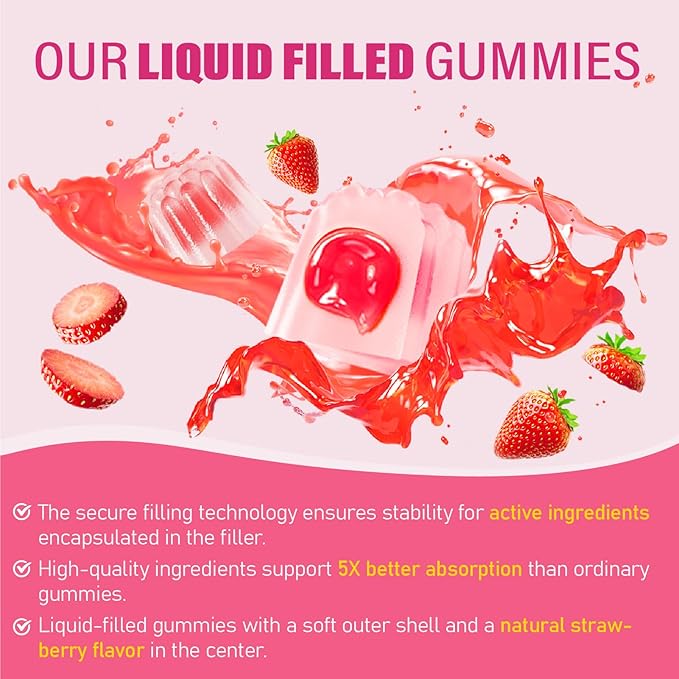 Calcium Citrate Gummies 1200 mg for Adults: Ultimate Absorption Calcium Supplement for Women &amp Men - Easy to Digest Vegan Non-GMO Gluten Free - Natural Strawberry Flavor