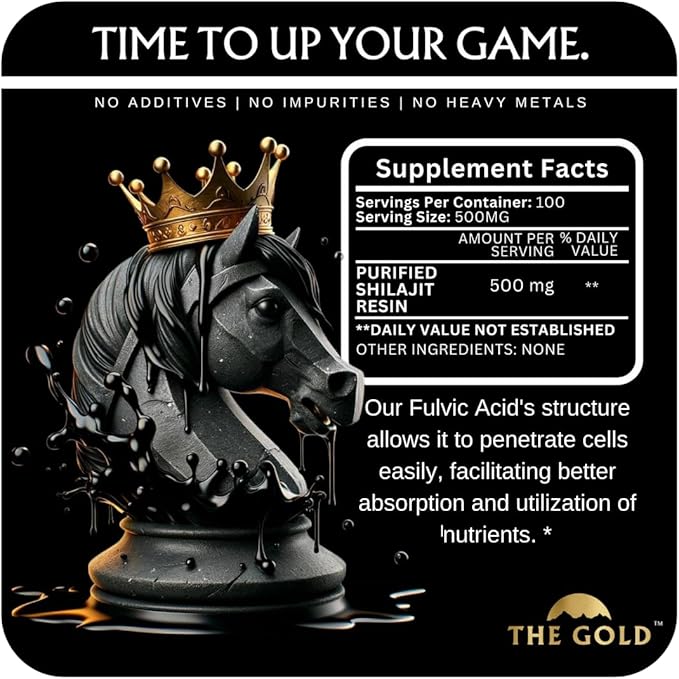 THE GOLD Shilajit Resin | Shilajit Pure Himalayan Organic Shilajit for Men &amp for Women Lab Test in USA Grade A+ All Natural Dietary Supplement with Fulvic Acid + Trace Minerals | 50 Grams 100 Serv