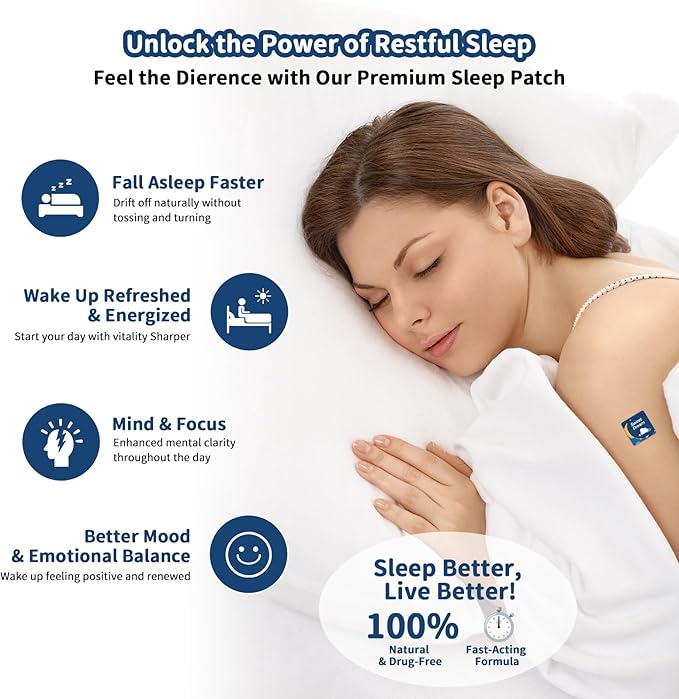 Sleep Patches for Adults with Magnesium and Sour Cherry Extract - Plant-Based Sleep Aid - Easy to use Suitable for Both Men and Women-2 Box 120 Count -SP01