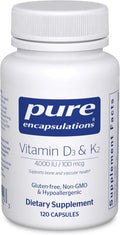 Pure Encapsulations Vitamin D3 &amp K2 - Bone &amp Vascular Health Support - Immune Function Support* - Gluten Free - Non-GMO - 120 Capsules