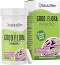 NaturalSlim Good Flora Probiotics for Women &amp Men - Gut Health Supplements with 7 Powerful Strains for De-Bloating &amp Vitality - Probiotics for Digestive Health 60 Vegetarian Capsules Solo