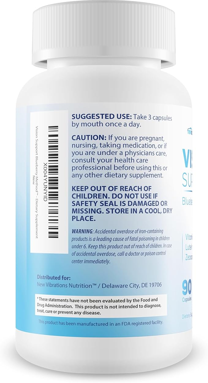 Vision Support Blueberry Method - Our Best Eye Vision Supplement - Lutein Zeaxanthin &amp Vitamin A Supplement For Eyes - Healthy Eyes Vitamins Lutein And Zeaxanthin Berry Trick - Operation Clearview