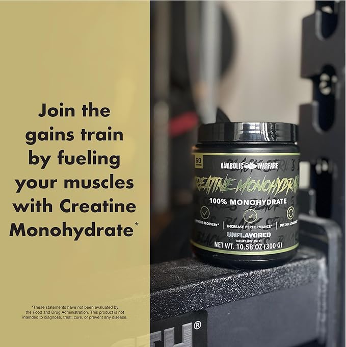 Anabolic Warfare Creatine Monohydrate Post Workout Recovery Increase Performance Sustain Loading Premium Creatine* (Fruit Explosion - 60 Servings)
