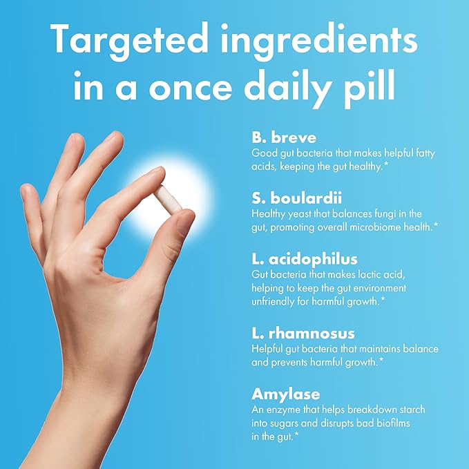 BIOHM Total Probiotic 30 Billion CFU Daily Probiotics for Women &amp Men (30 Count) Helps Reduce Occasional Gas &amp Bloating Supports Digestion &amp Total Gut Health Non-GMO Vegan