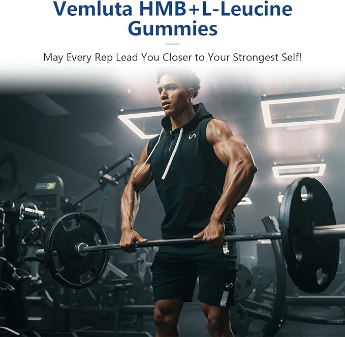 2 Packs HMB and Leucine Supplements Gummies for Men Women - 4500MG HMB ＆ Leucine for Muscle Recovery &amp Growth Support Non-GMO Gluten-Free Adults &amp Elder Apple Flavor 120 Counts