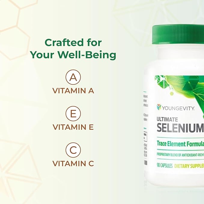 Youngevity Ultimate Selenium + Cofactors - Essential Mineral Supplement for Immune Support Antioxidant Defense Thyroid Function and Cellular Health (I-selenomethionine) - (90 Capsules)