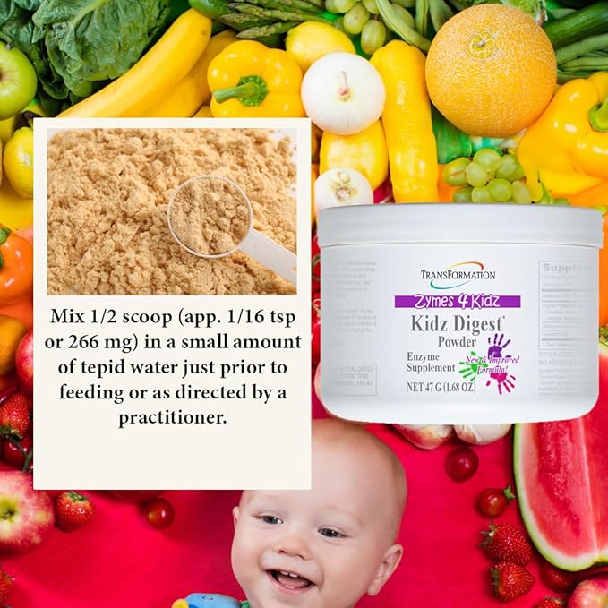 TRANSFORMATION THE GENESIS OF GOOD HEALTH Enzymes Digest Powder Natural Digestive Support for Kids Supports Healthy Digestion &amp Alleviate The Symptoms of Gas Cramping Bloating Easy to Mix 47