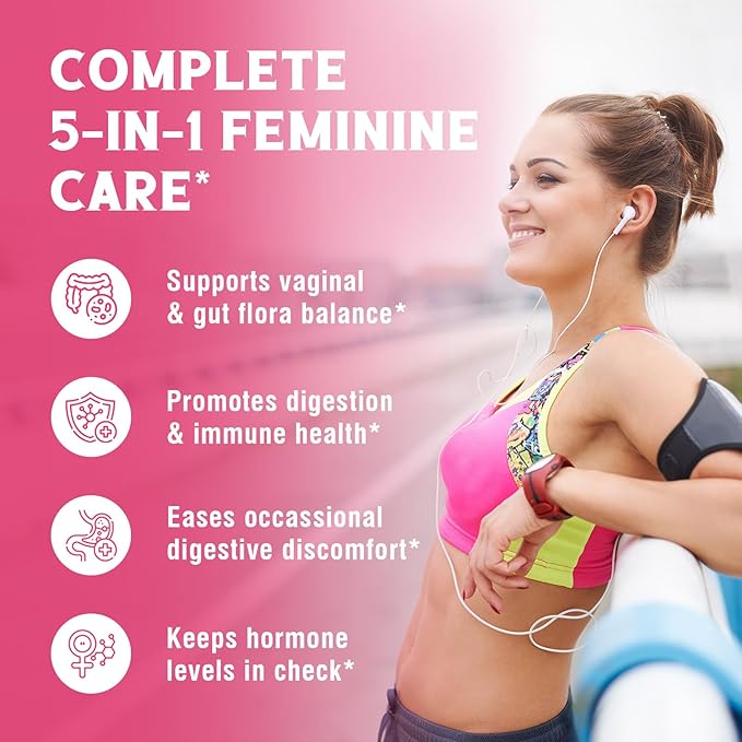 Vitalibre Women's Probiotics 100 Billion CFU &amp Magnesium Complex Supplement 10-in-1 420mg