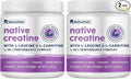 NativePath Creatine Monohydrate Powder with L-Leucine &amp L-Carnitine - Muscle Building Supplement for Men &amp Women - 30 Servings (Pack of 2)