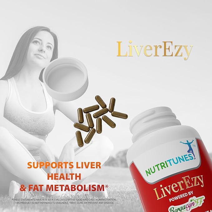 Liver Support Supplement–Supports Detox Cleansing &amp Lipid Metabolism – with Bergacyn FF (Bergamot &amp Artichoke) – 30 LiverEzy Vegan Capsules