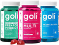Goli Stress Less Glow More Digest Better Bundle - World's First 3-in-1 Pre Post Probiotic Women's Complete Multi All 13 Essential Vitamins Ashwagandha &amp Vitamin D Gummies Vegan