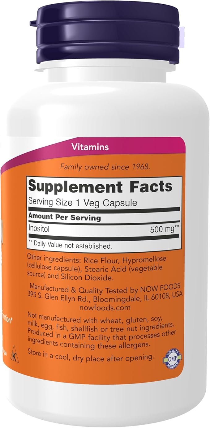 NOW Foods Foods Inositol 500mg100 Capsules (Pack of 3)