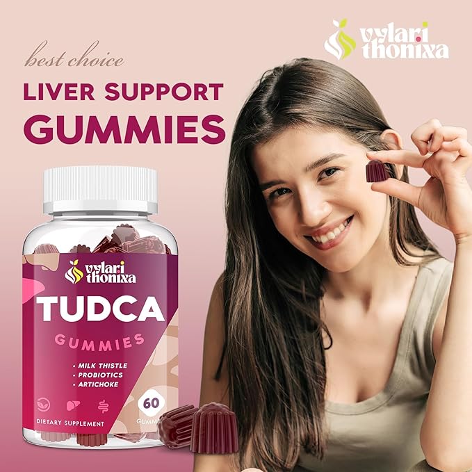 Premium TUDCA Bile Salts Gummies - 2000mg High Potency Liver Support Supplement Liver Detox &amp Repair with Milk Thistle Artichoke Probiotics - Vegan 60 Servings